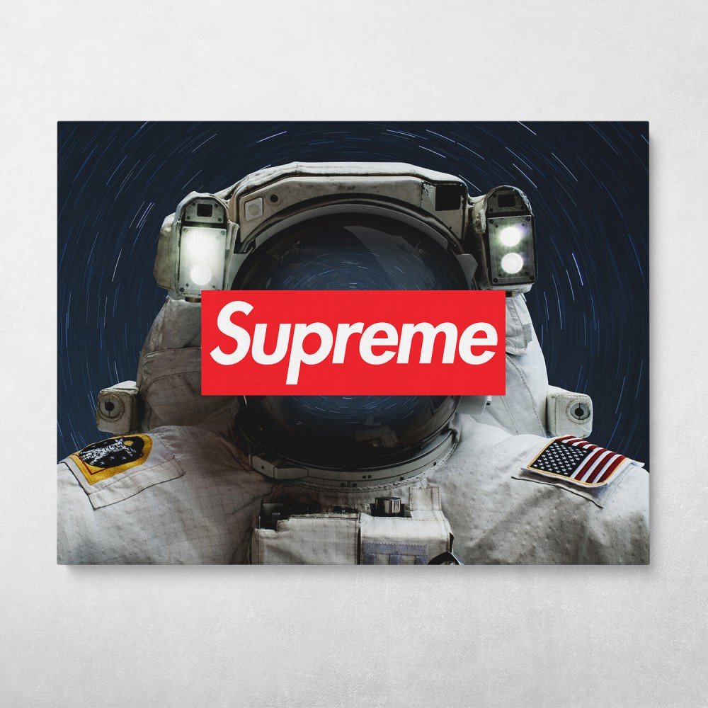 d*y様 Supreme Astronaut Hologram 5-Panel Supreme Astronaut Modern Fashion Pop Art Wall Art | Canvas Wall Art